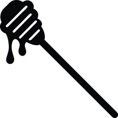 flat honey dipper dripping on white background .eps
