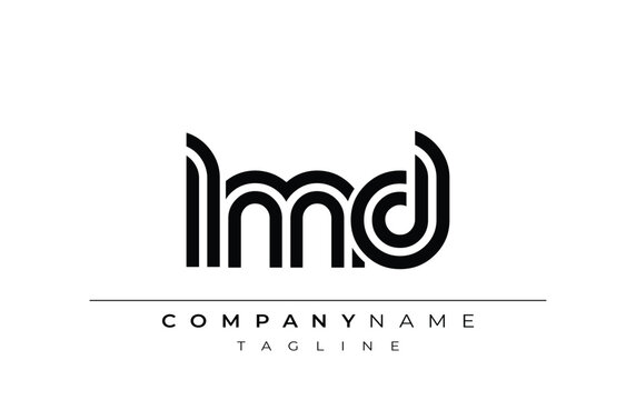 LMD Creative Unique Modern Letter Logo Design. Stylized logo featuring a unique letter design, presenting abstract minimalist aesthetics and modern appeal.
