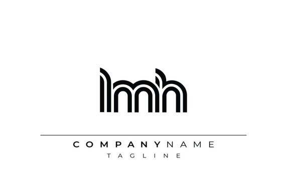 LMH Creative Unique Modern Letter Logo Design. Stylized logo featuring a unique letter design, presenting abstract minimalist aesthetics and modern appeal.