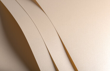 Monochrome paper texture with creamy beige tones, sleek geometric lines and layered surface,...