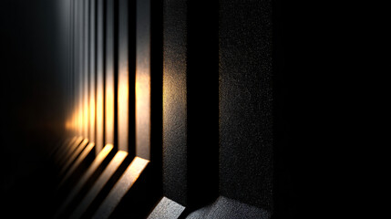 Black vertical panels with soft lighting gradients
