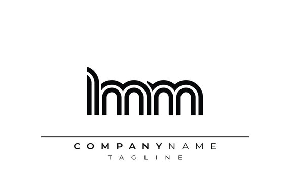 LMM Creative Unique Modern Letter Logo Design. Stylized logo featuring a unique letter design, presenting abstract minimalist aesthetics and modern appeal.