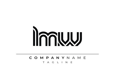 LMW Creative Unique Modern Letter Logo Design. Stylized logo featuring a unique letter design, presenting abstract minimalist aesthetics and modern appeal.