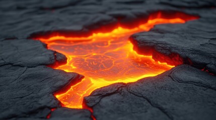 A lava background with glowing molten rock and dark crust