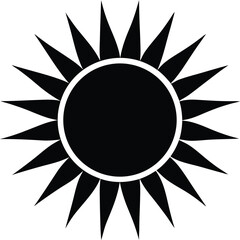 flat sun with rays icon on white background 