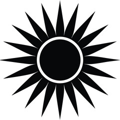 flat sun with rays icon on white background 