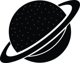 galaxy planet with rings illustration on white