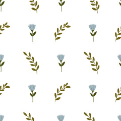 Seamless floral pattern on light background. Background in small flowers for textiles, fabrics, cotton fabric, covers, wallpaper, print, gift wrapping, postcard, scrapbooking. 
