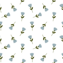 Seamless floral pattern on light background. Background in small flowers for textiles, fabrics, cotton fabric, covers, wallpaper, print, gift wrapping, postcard, scrapbooking. 