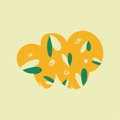 Abstract figure with flowers. Hand drawn doodle. Modern contemporary fashion illustration. Flat design, hand drawn cartoon, vector.