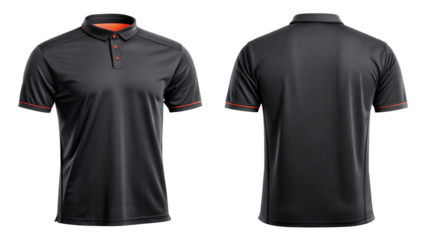 Black Color Vibrant Shirt Mockup Front And  isolated on a transparent background