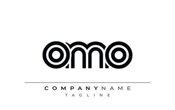 OMO Creative Unique Modern Letter Logo Design. Stylized logo featuring a unique letter design, presenting abstract minimalist aesthetics and modern appeal.