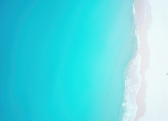 Fototapeta premium Aerial View of Turquoise Ocean Waves Crashing on a White Sandy Beach
