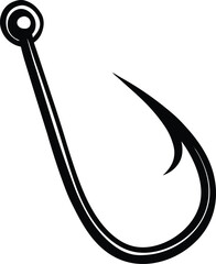 hand drawn fishing hook on white background .eps
