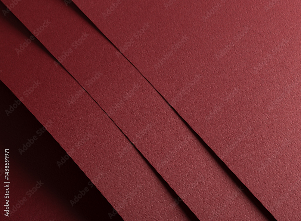 Leinwandbilder paper texture with deep red tone, clean smooth surface and geometric line overlay, burgundy designer