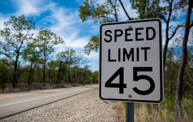 Speed Limit 45 mph Traffic Sign