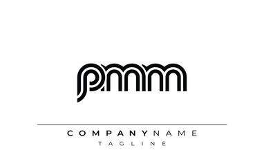 Fototapeta premium PMM Creative Unique Modern Letter Logo Design. Stylized logo featuring a unique letter design, presenting abstract minimalist aesthetics and modern appeal.