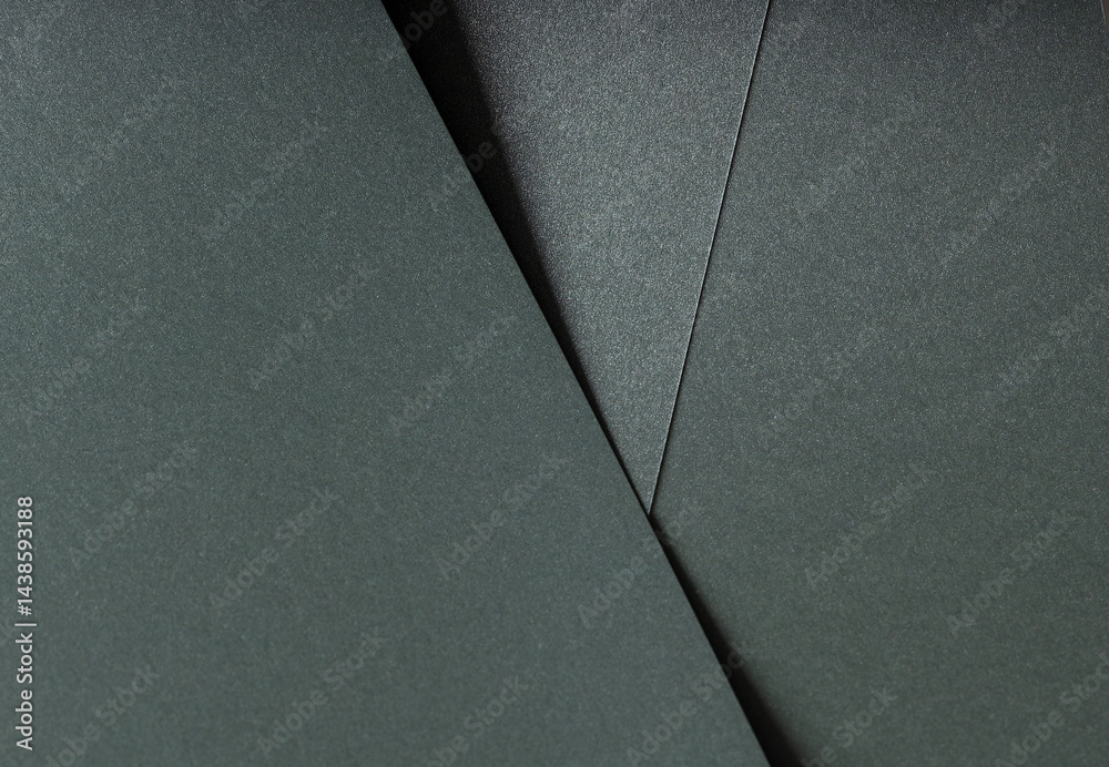 Poster paper texture with metallic green tone, elegant geometric overlay and glossy surface, layered design