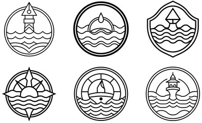 black and white nautical logo designs design