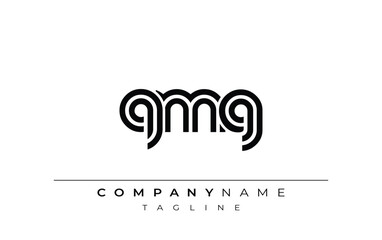 QMG Creative Unique Modern Letter Logo Design. Stylized logo featuring a unique letter design, presenting abstract minimalist aesthetics and modern appeal.