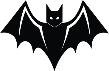 minimalist cave bat icon on white background .eps
