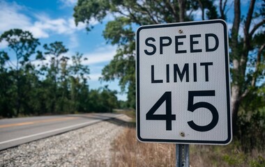 Speed Limit 45 mph Traffic Sign