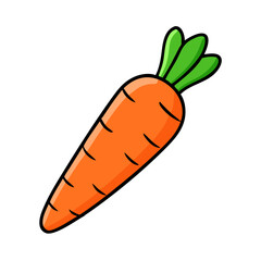 Isolated cartoon carrot vector illustration for healthy eating and vegetarian diet concept