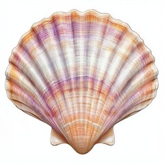 Obraz premium Beautiful Lion's Paw Scallop Shell with Colorful Stripes