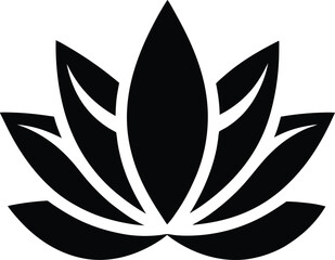 Fototapeta premium minimalist lotus flower icon on white