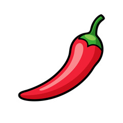Isolated red chili pepper vector illustration for spicy food ingredient and cooking design needs