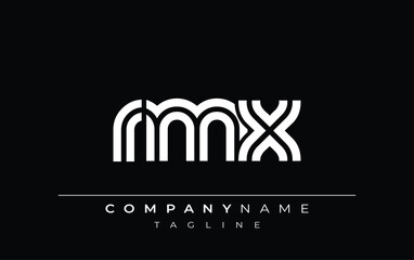 RMX Creative Unique Modern Letter Logo Design. Stylized logo featuring a unique letter design, presenting abstract minimalist aesthetics and modern appeal.