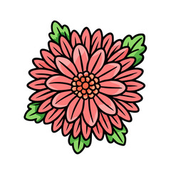 Fototapeta premium Beautiful flower floral design illustration vector art drawing blossom petal bloom plant nature garden