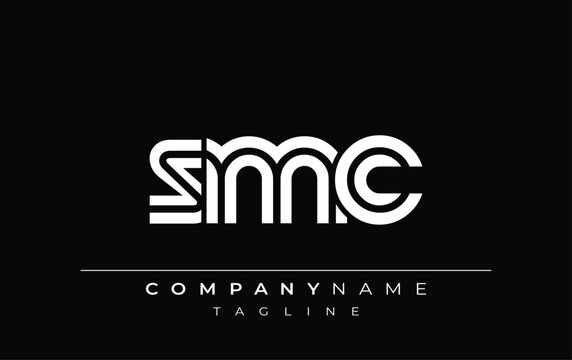 SMC Creative Unique Modern Letter Logo Design. Stylized logo featuring a unique letter design, presenting abstract minimalist aesthetics and modern appeal.