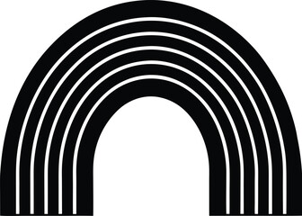 minimalist rainbow arch on white background