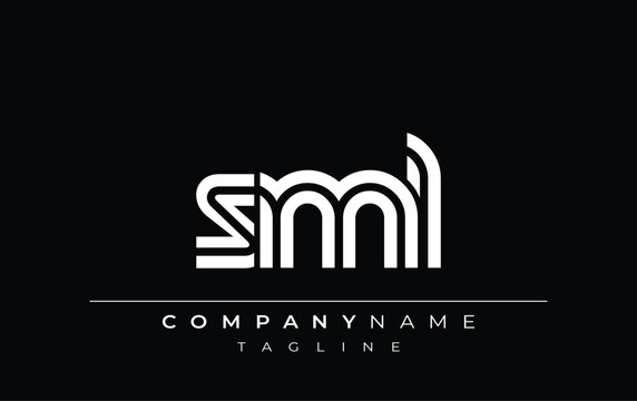 SML Creative Unique Modern Letter Logo Design. Stylized logo featuring a unique letter design, presenting abstract minimalist aesthetics and modern appeal.