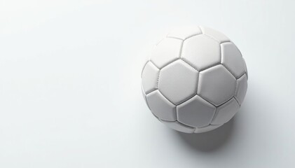 Obraz premium Overhead view of pristine white football against pure white backdrop , round, sporting goods
