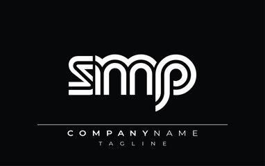 Obraz premium SMP Creative Unique Modern Letter Logo Design. Stylized logo featuring a unique letter design, presenting abstract minimalist aesthetics and modern appeal.