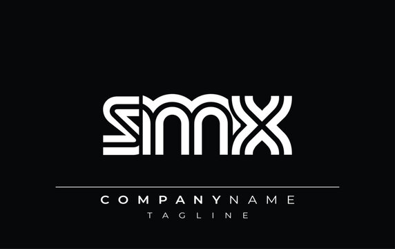 SMX Creative Unique Modern Letter Logo Design. Stylized logo featuring a unique letter design, presenting abstract minimalist aesthetics and modern appeal.