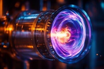 High-energy plasma core inside experimental scientific reactor