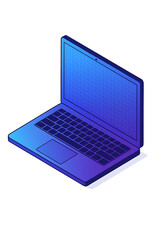 laptop on white background
