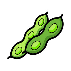 Fresh green edamame soybean pods vector illustration for healthy eating and vegan recipes