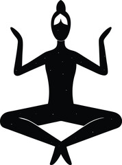 silhouette of yoga woman