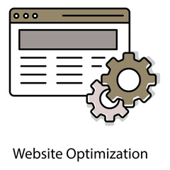 Website Optimization Vector Icon for Boosting SEO Rankings, Site Performance, and User Engagement Rates