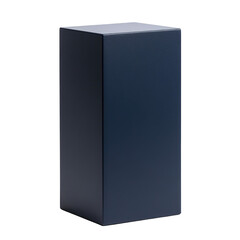 Minimalist Rectangular Pedestal In Navy  isolated on a transparent background