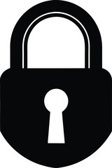 vector lock icon on black background
