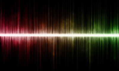 Sound wave and waveform in dynamic, futuristic design. Exciting motion and data flow in vibrant gradient, visualizing communication, voice, and digital technology. Colorful ripple effect and glowing.