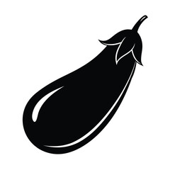 Single black aubergine graphic food illustration fresh vegetable design element