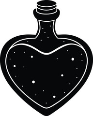 potion heart bottle on white