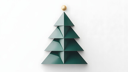 Fototapeta premium christmas, tree, holiday, decoration, xmas, card, celebration, paper, winter, christmas tree, green, season, origami, vector, illustration, fir, pine, design, new, merry, star, greeting, year, symbol,