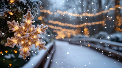 A soft snow falling background with white flakes and winter calm